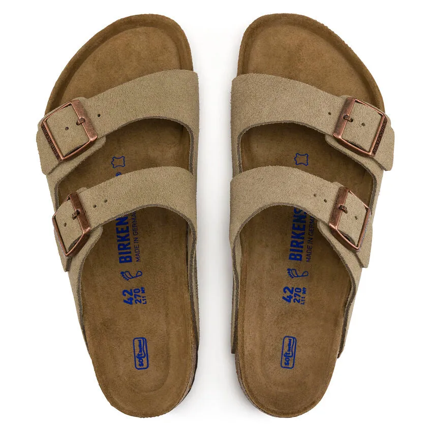 Birkenstock Women's Arizona Soft Footbed Suede Leather - Taupe