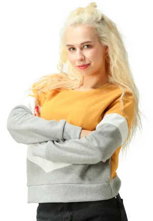 Colour Block Sweatshirt in Mustard