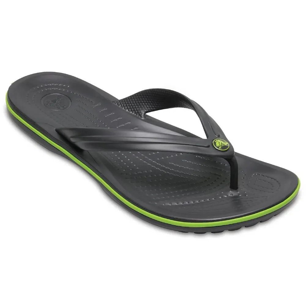 CROCS Men's Crocband Flip Slipper (Graphite/Volt Green)