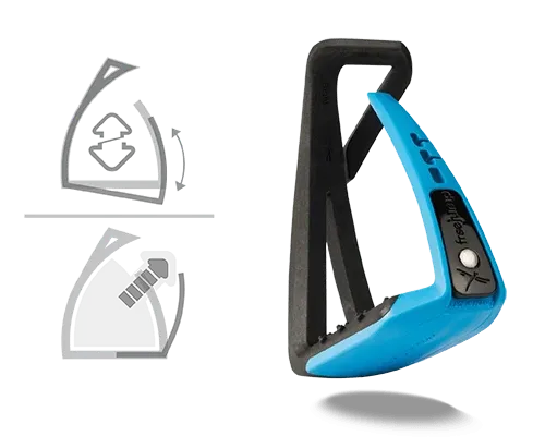 Free Jump black and blue Soft Up Lite stirrups