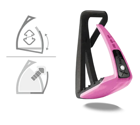 Free Jump black and pink Soft Up Lite stirrups