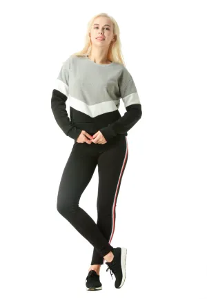 Monotone Colour Block Sweatshirt in Black