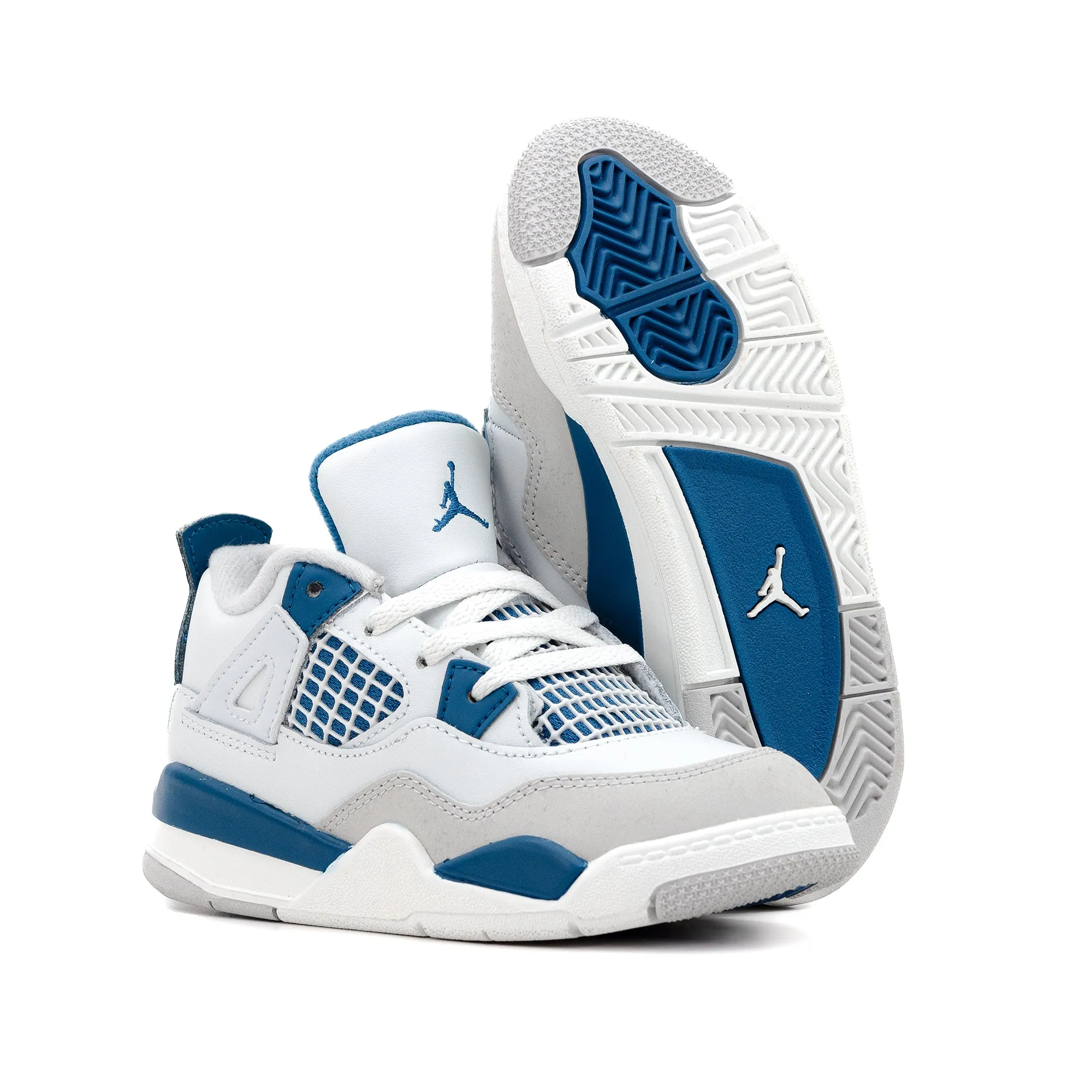 Nike Jordan 4 Retro (TD) Off White/Military Blue/Neutral Grey BQ7670-141