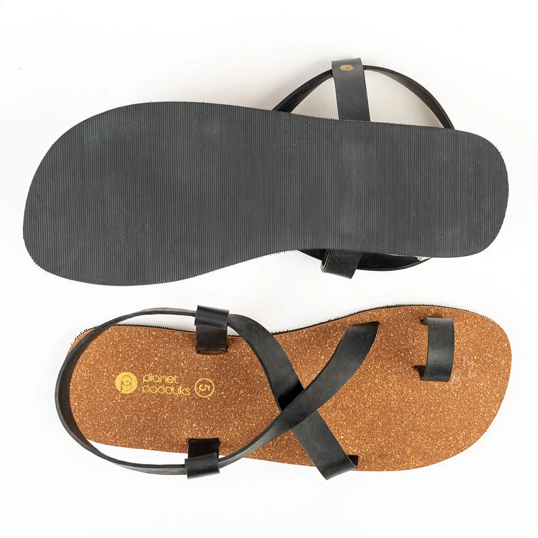 Paaduks Sko Slingback Brown Cork Sandals for Women