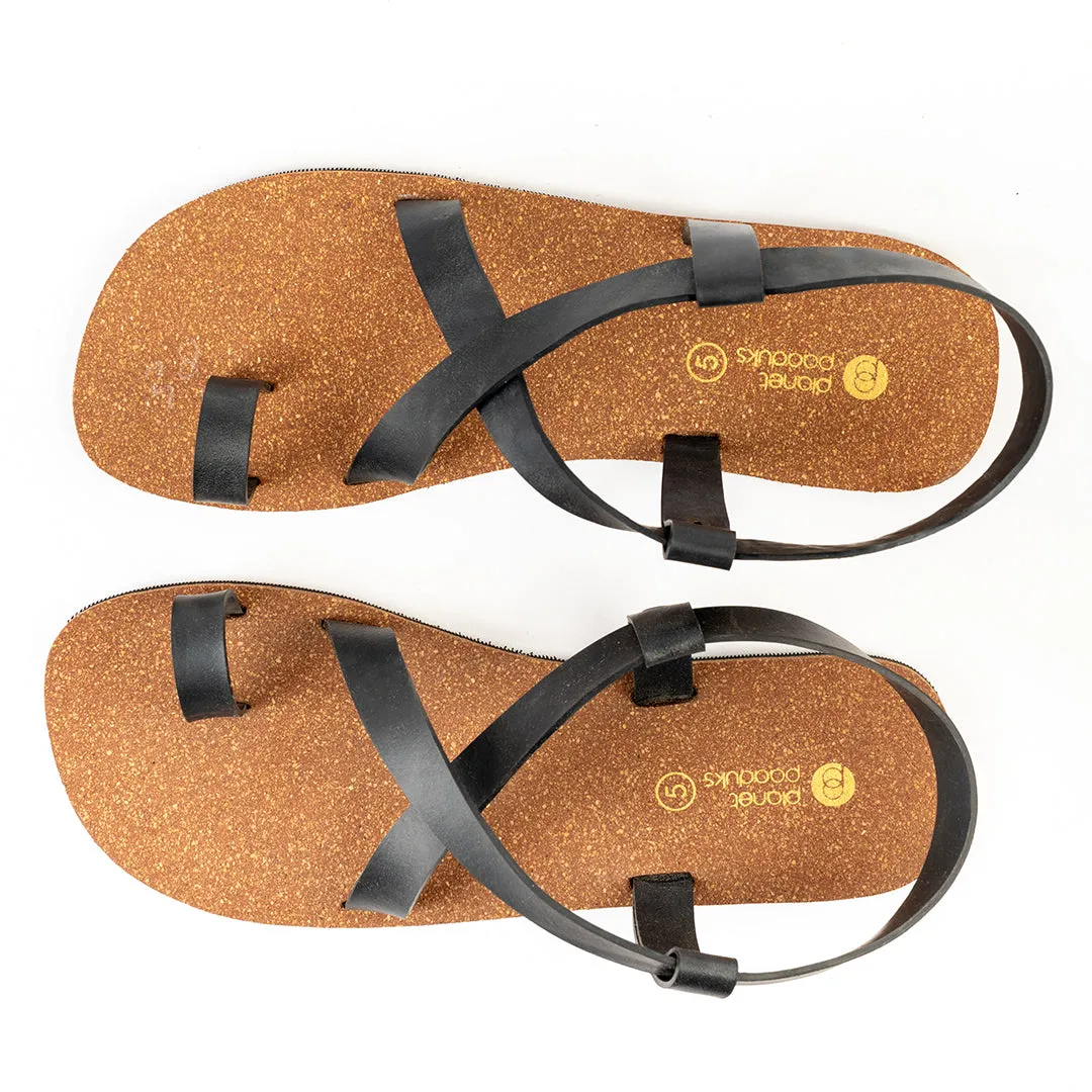 Paaduks Sko Slingback Brown Cork Sandals for Women