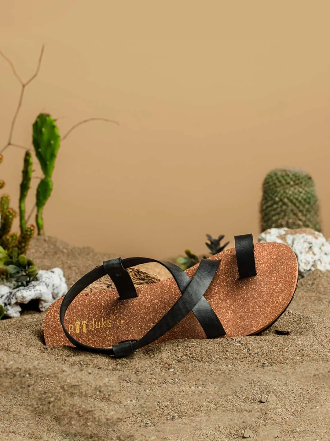 Paaduks Sko Slingback Brown Cork Sandals for Women