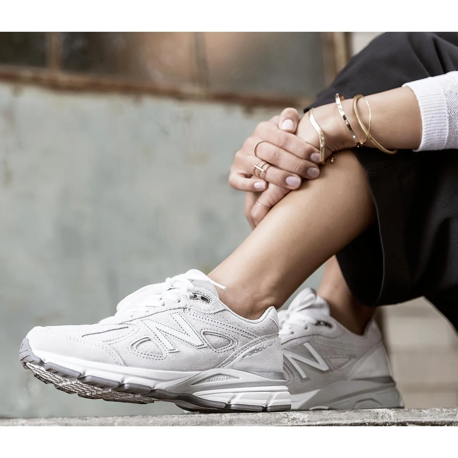 Women's New Balance W990GL4 Running Shoes Grey/Castlerock Leather/Mesh