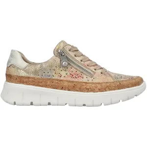 Women's Rieker N1315-90 Beige/Gold Multi Leather