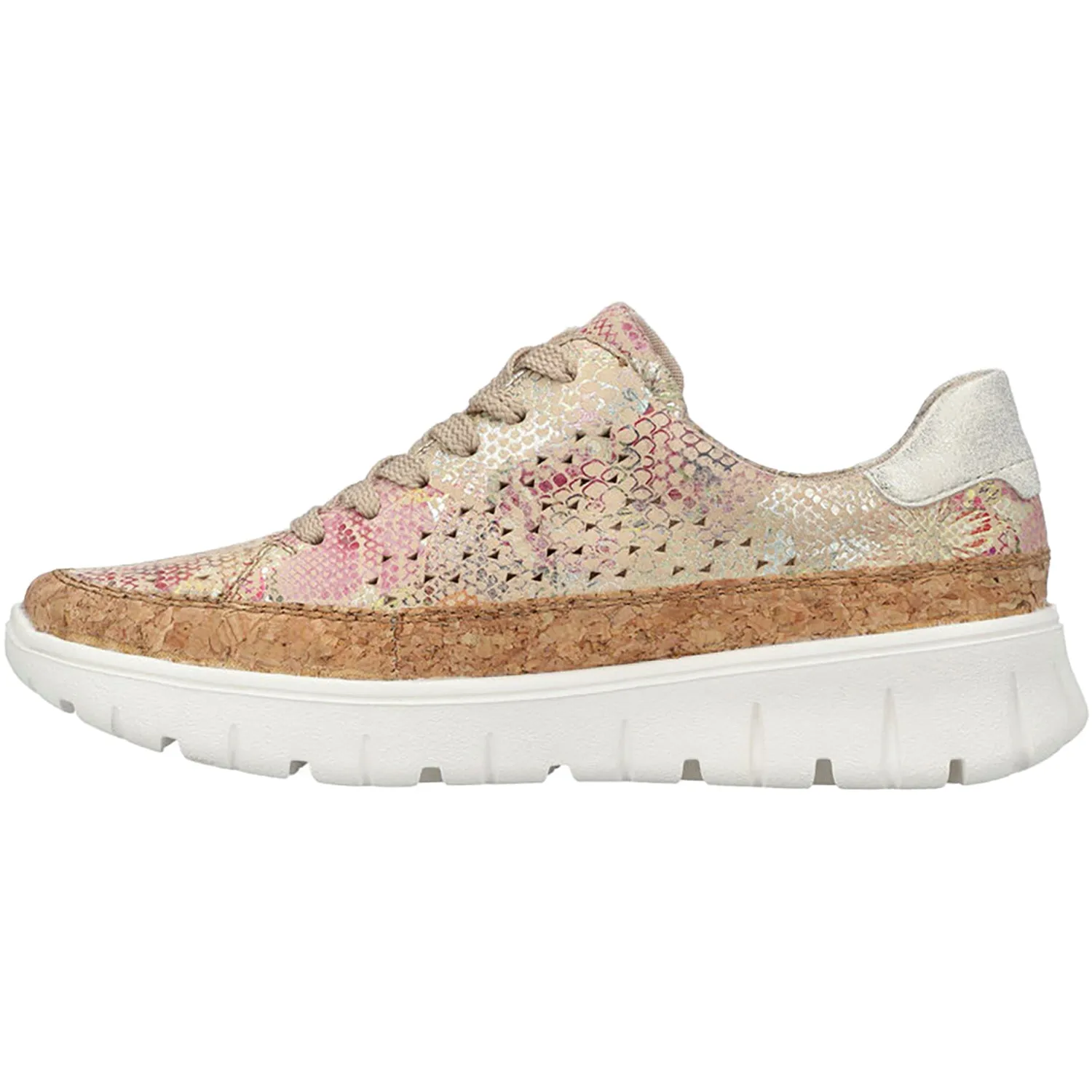 Women's Rieker N1315-90 Beige/Gold Multi Leather
